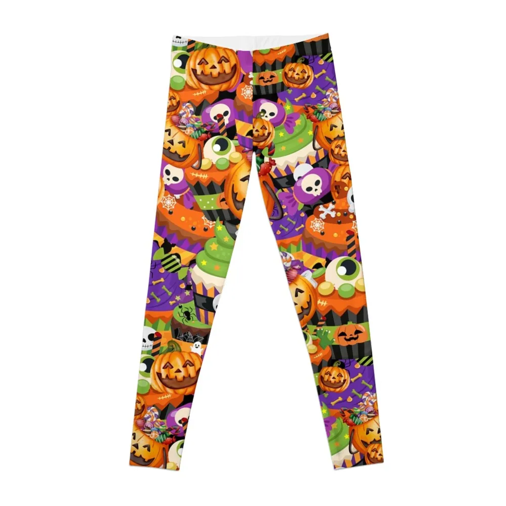 Halloween Cute cupcakes Leggings Women's high waist for physical Womens Leggings