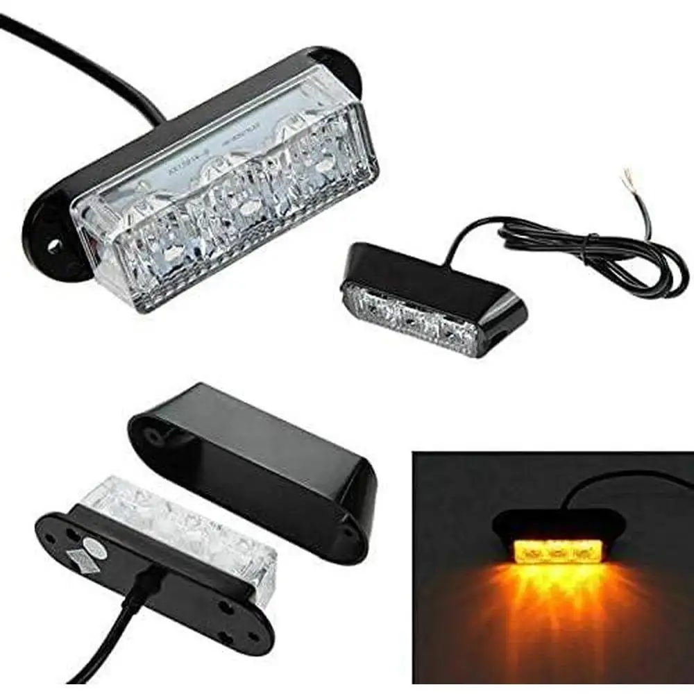 Car Emergency Strobe Hazard Warning LED Flashing Light Yellow  Fit for various vehicles including trucks trailers caravans vans