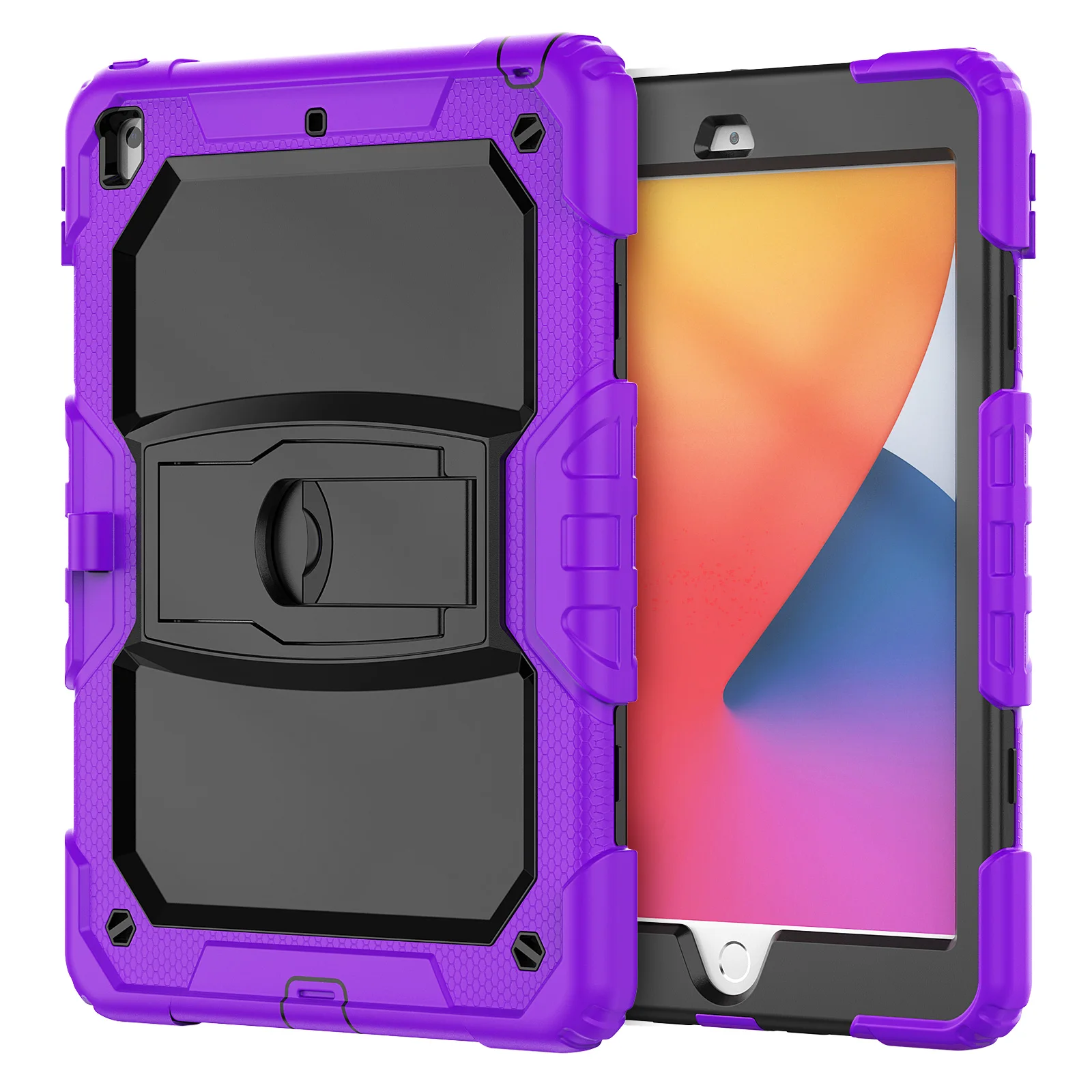 Heavy Duty Protective Case for Apple iPad 10.9 Pro 10.5 Air 5 10.2 7 8 9th with Kickstand Function&Lanyard Shockproof Covers