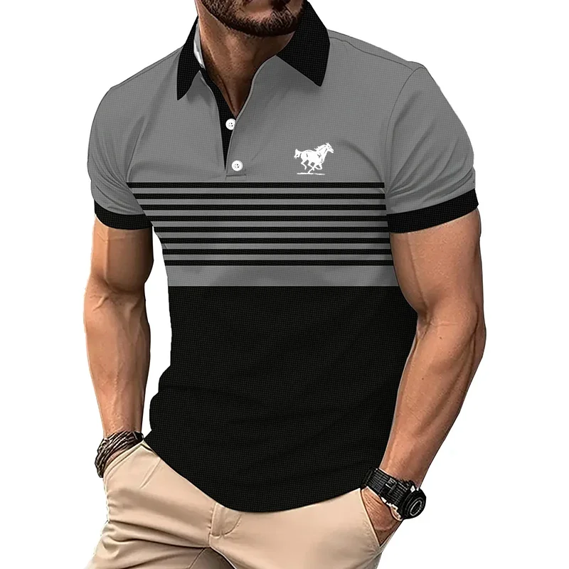 Men Clothes Summer Fashion Stripe Polo Shirt Men Casual Tops Polo Shirt Casual Men Short Sleeve Polo Shirt Men Tops Polo Shirt