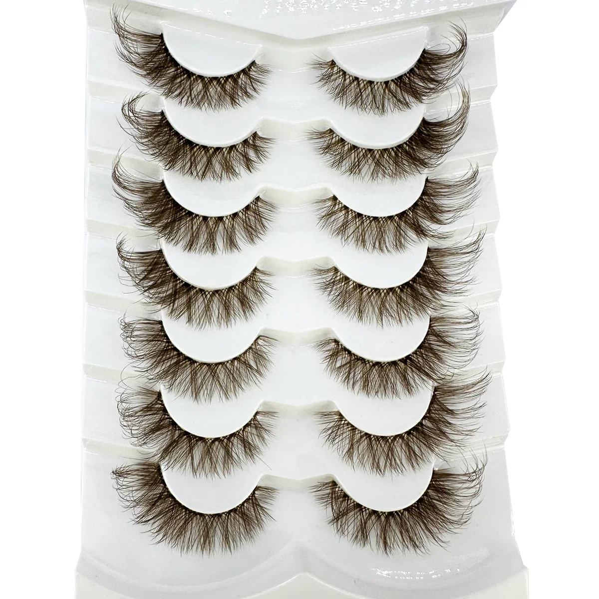 Novos cílios marrons cílios postiços aparência natural cílios olho de gato falso vison cílios com faixa clara finos cílios falsos tiras de chicote