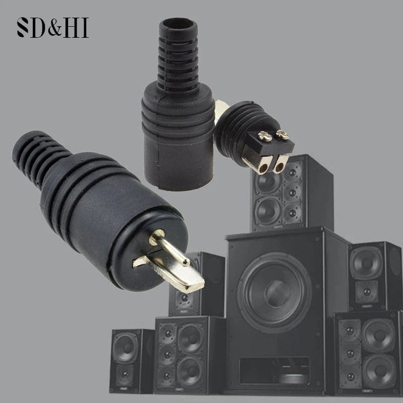 2pcs/lot 2Pin Din Socket Speaker And HiFi Connector Screw Terminals Audio Lamp Power Signal Plug