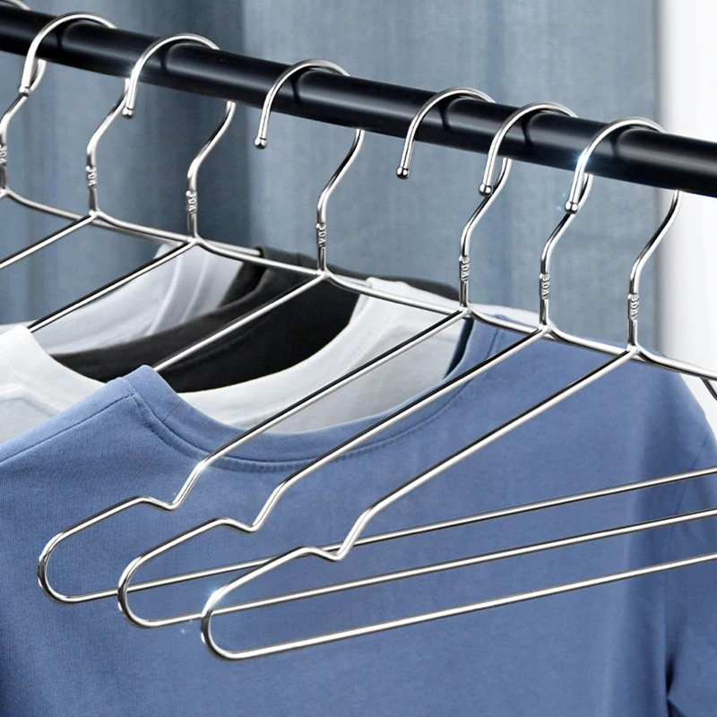 10pcs/set Stainless Steel Clothes Hanger For Dresses T-Shirts Coat Sweater Wardrobe Storage Organizer Drying Rack