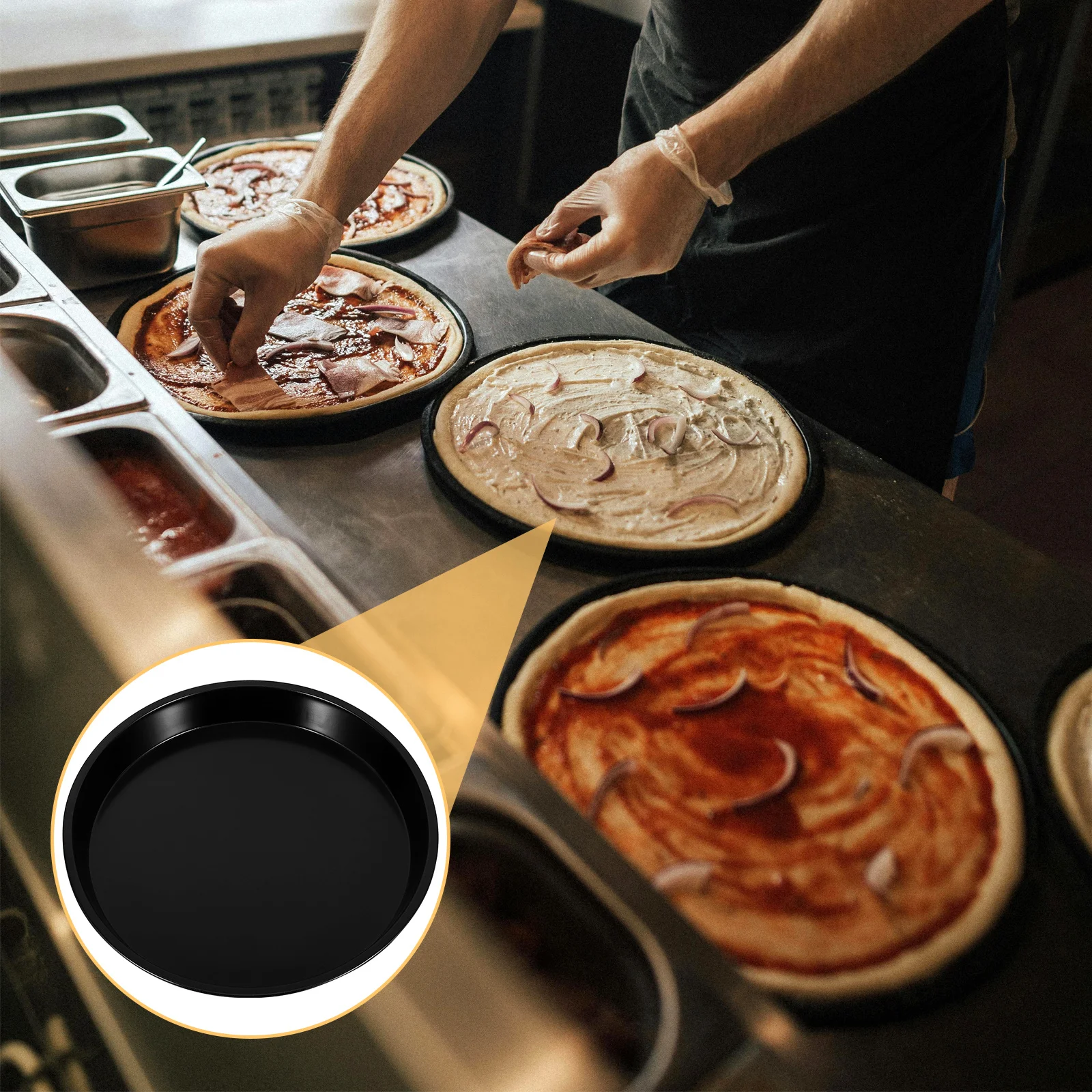 

Round Pizza Pan 10 Inch Carbon Steel Non-Stick Tray For Oven Cake Pie Pancake Kitchen Baking Tool Pizza Baking Supply