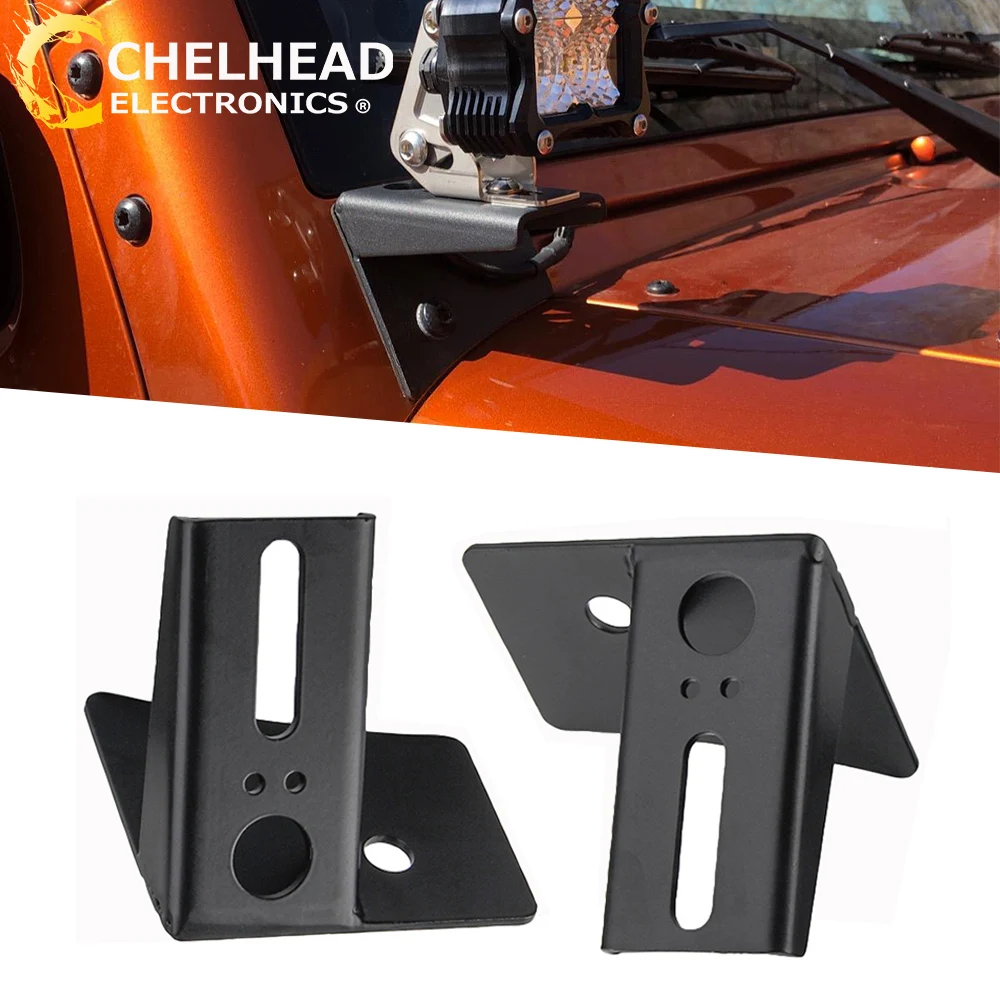 

Offroad Windshield Hinge Corner A-pillar Mount Led Work Pods Cube Driving Light Bracket Holder for Jeep Wrangler JK 2007-2018