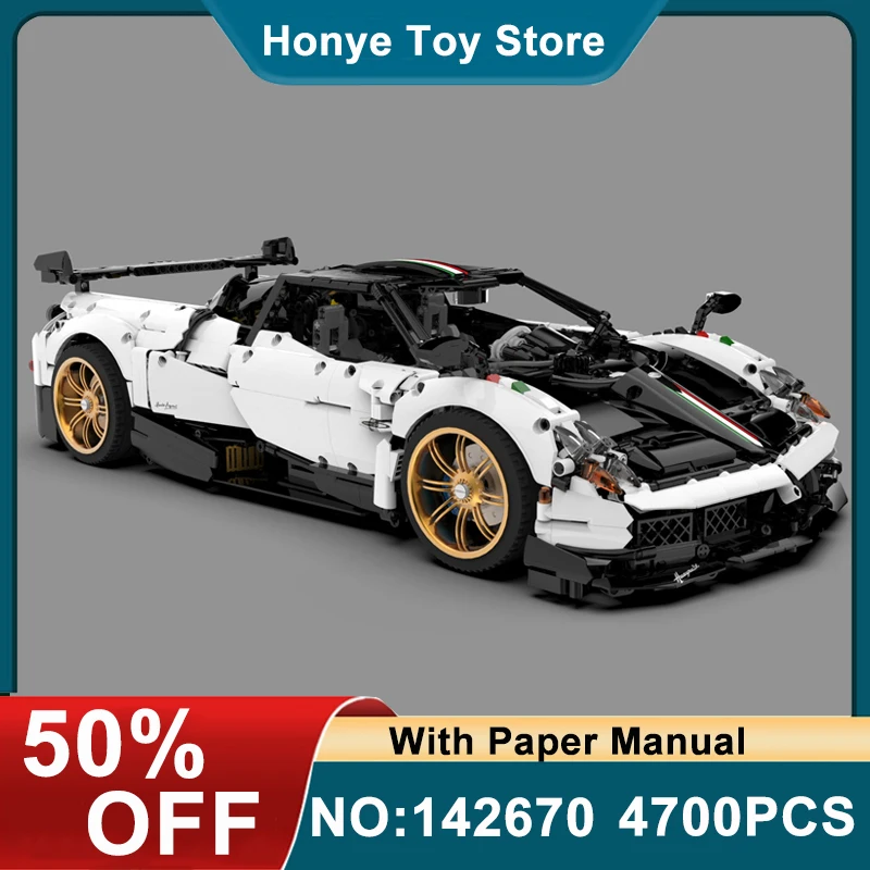 MOC-142670 التقنية الأبيض سوبر Sprots سيارة Huayra نموذج اللبنات الطوب لتقوم بها بنفسك لغز اللعب الجمعية هدايا عيد ميلاد للأطفال