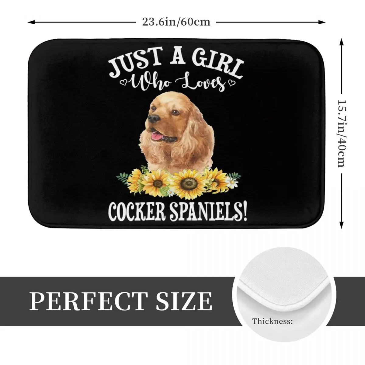 Cocker Spaniel Doormat Anti-skid Super Absorbent Bathroom Floor Mats Home Entrance Rugs Kitchen Living Room Carpet Footpad