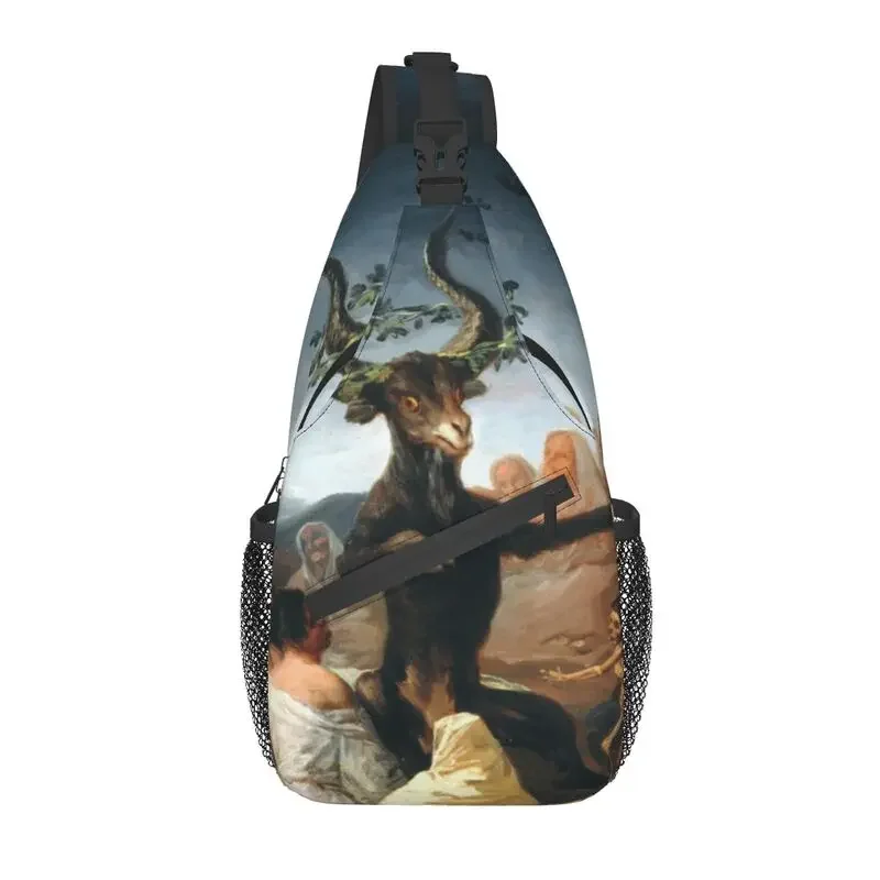 

Fashion Francisco Goya Famous Artwork Sling Bag for Travel Hiking Men's The Witches Chest Crossbody Backpack Shoulder Daypack