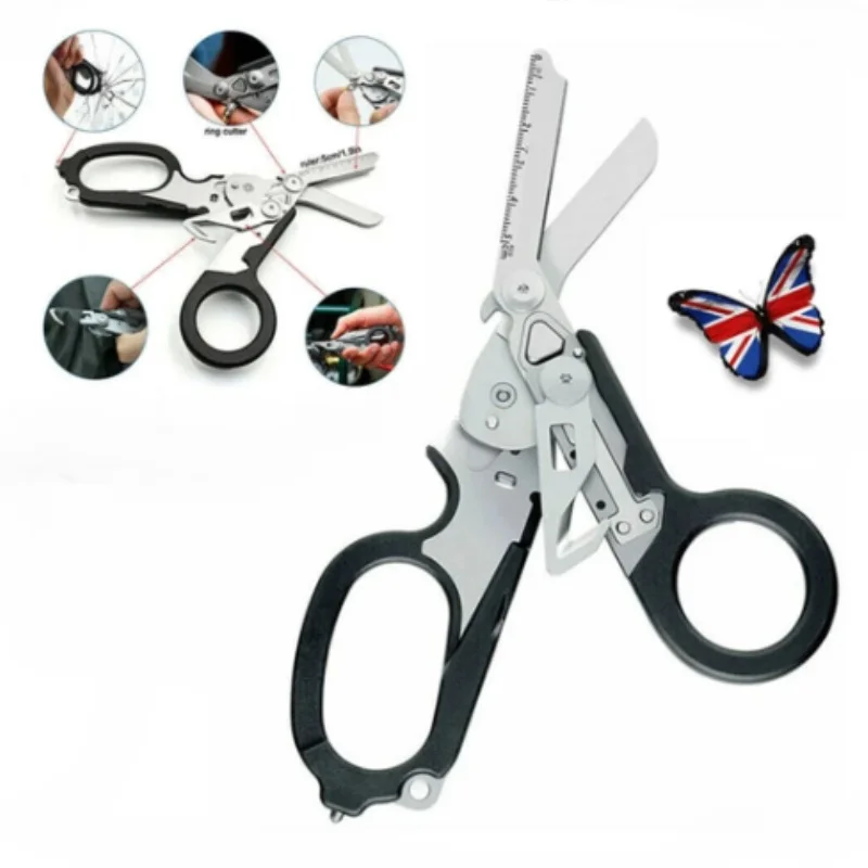 Multifunctional Belt Cutting Scissors Raptor First Aid Expert Tactical Folding Scissors Outdoor Survival Tools Combo Scissors