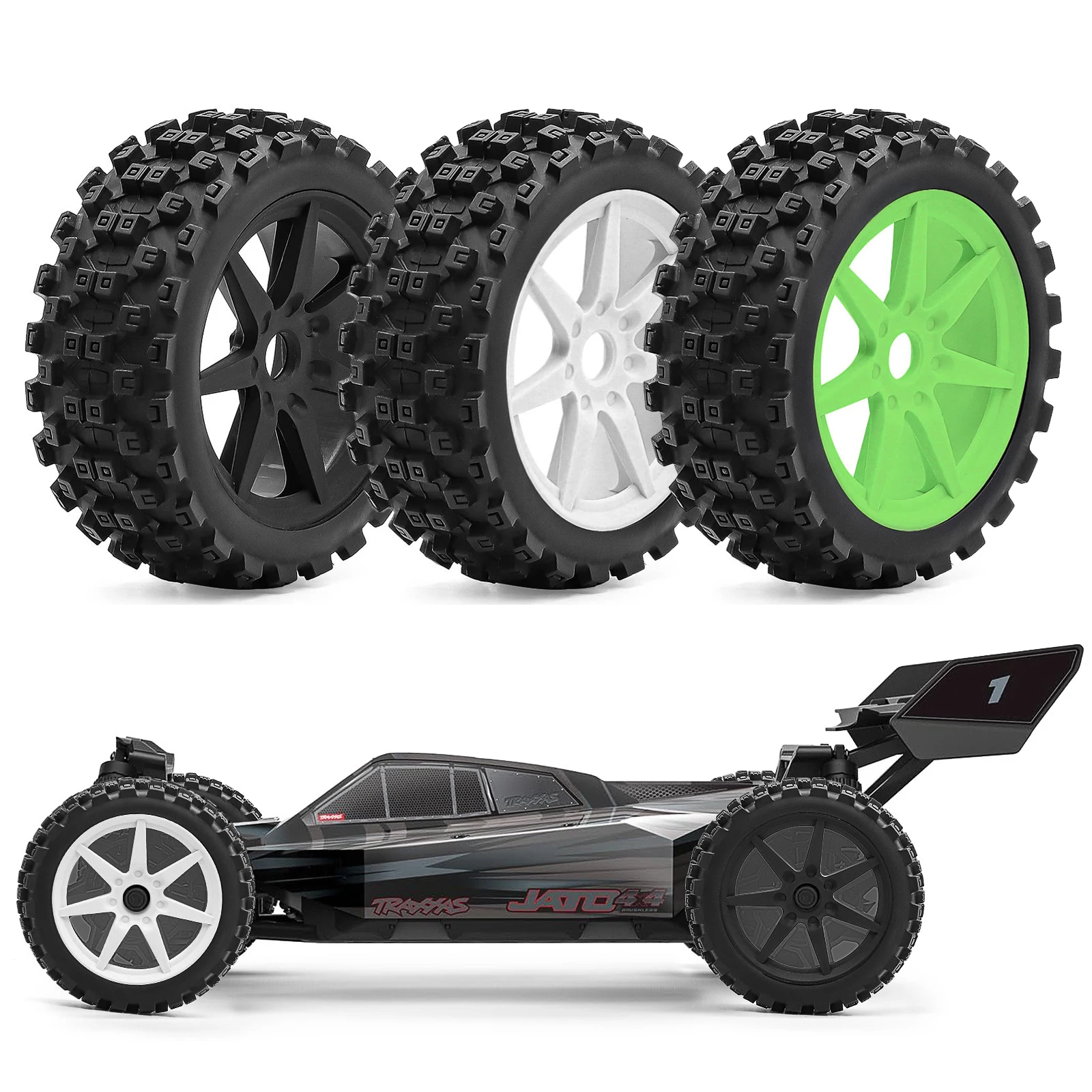

4Pcs Hex 17mm Wheel & Tire Kit for 1/8 ARRMA Typhon 4x4 3S/6S BLX - 1/8 Traxxas JATO