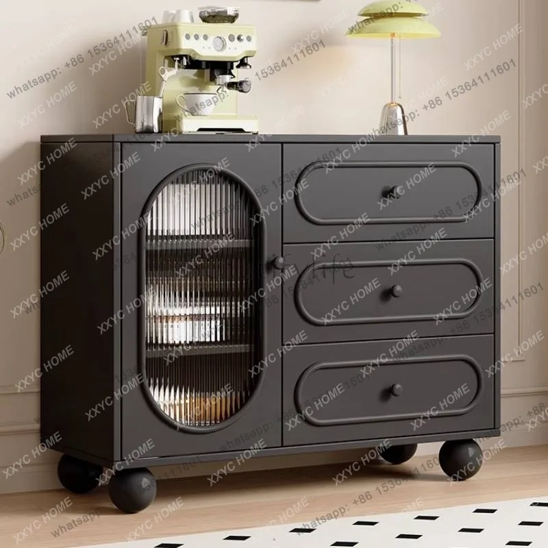 Rustic Black Living Room Cabinets Glass Dustproof  Display Living Room Cabinets Display Meuble Rangement Furniture Home