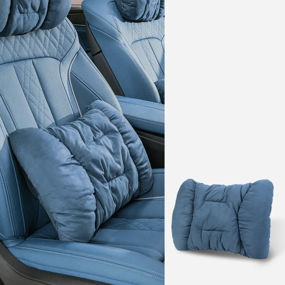 

Warmth Car Seat Neck Rest Pillow Universal Comfort Winter Plush Car Headrest Suede Soft Lumbar Pillow Support