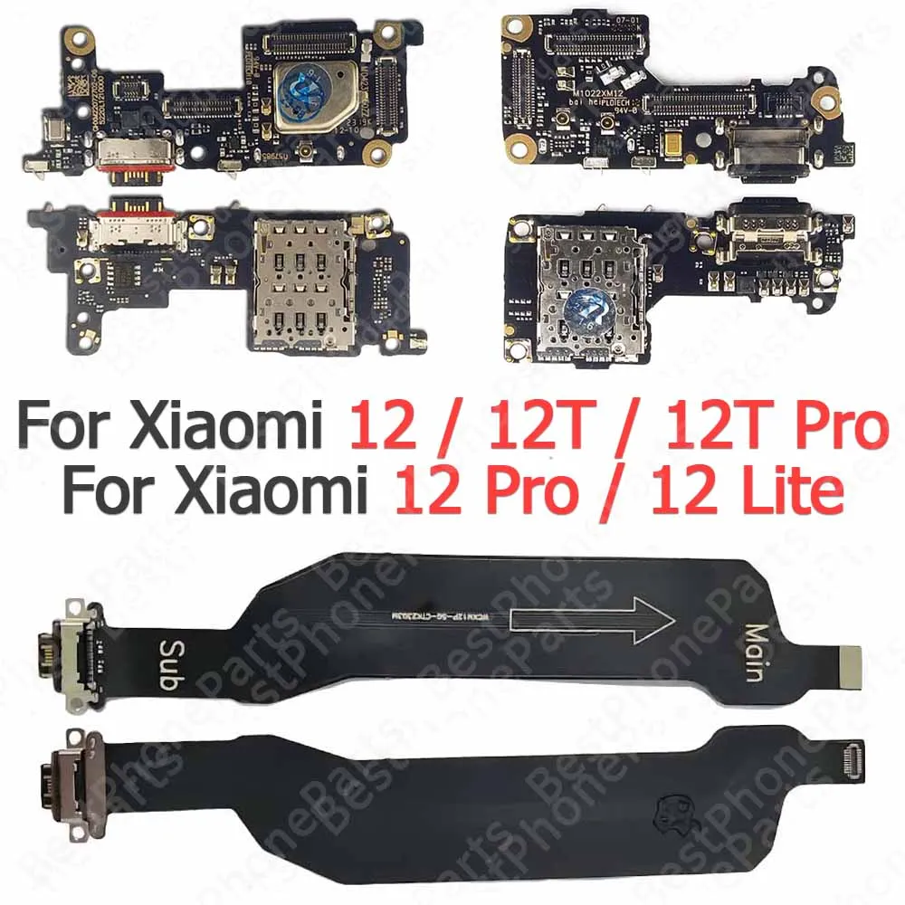 

Charging Port For Xiaomi Mi 12T Pro 12 Lite Mi12 Charge Board Usb Connector With SIM Reader Pcb Dock Plate Mobile Phone Parts