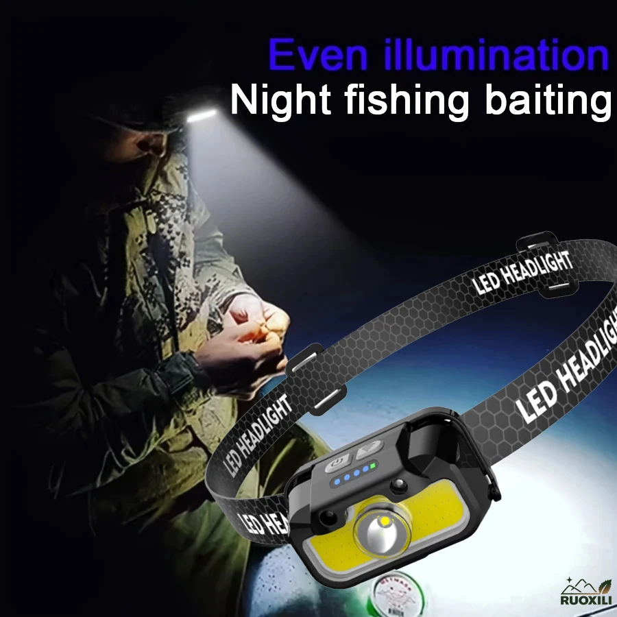 

1pc Rechargeable Ultra-Light LED Headlamp,Adjustable Camping Search Light for Running Jogging Fishing Camping Accessories