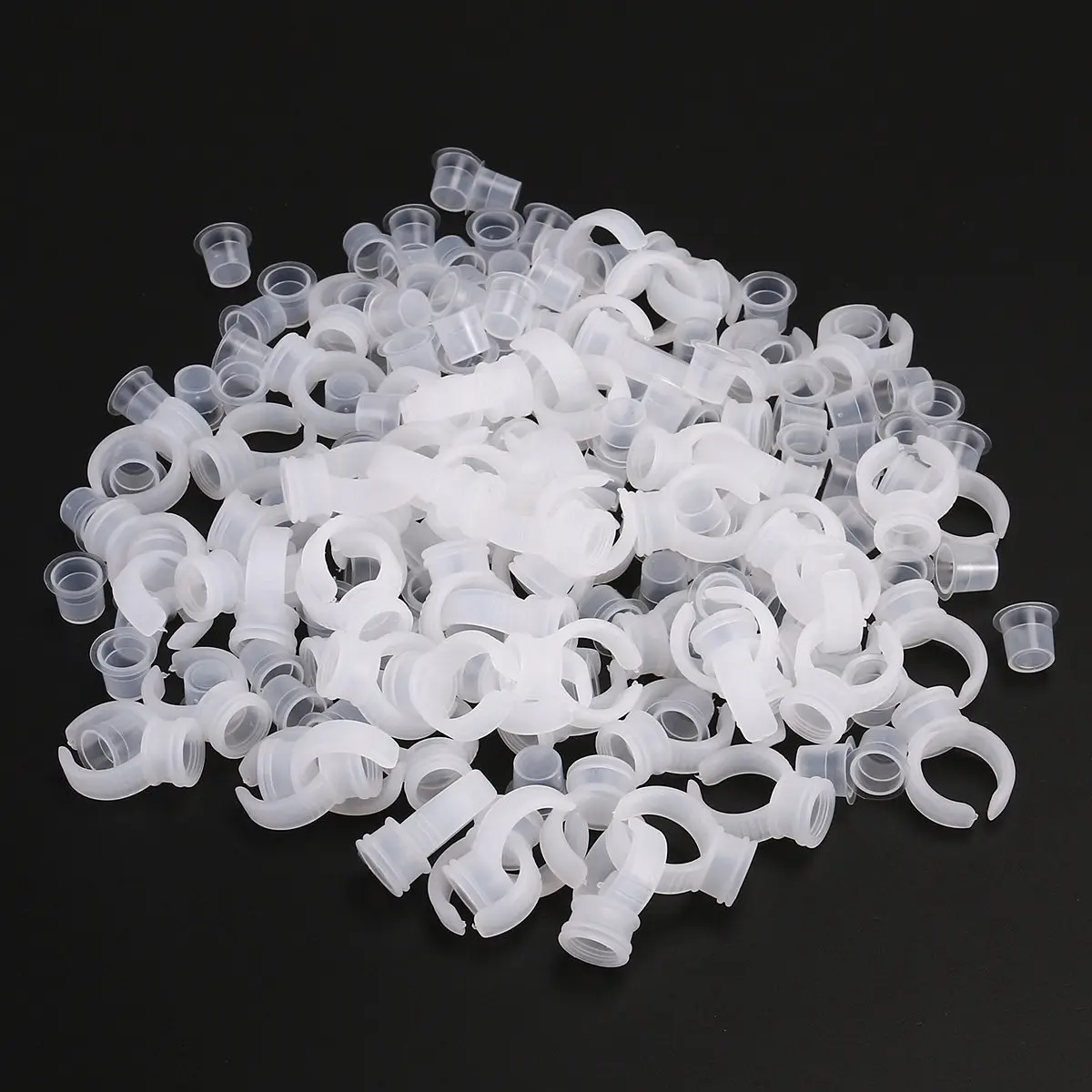 

200 шт. одноразовых колпачков для татуажа бровей, прозрачные контейнеры для пигмента, стаканчики для чернил для инструментов для наращивания ресниц