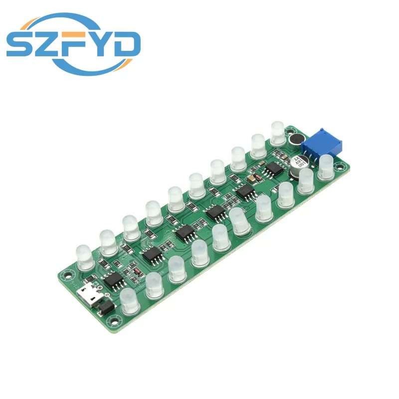 Voice-activated Induction Amplifier Spectrum Audio Level Meter LED Indicator Flash Melody Light Audio Companion 