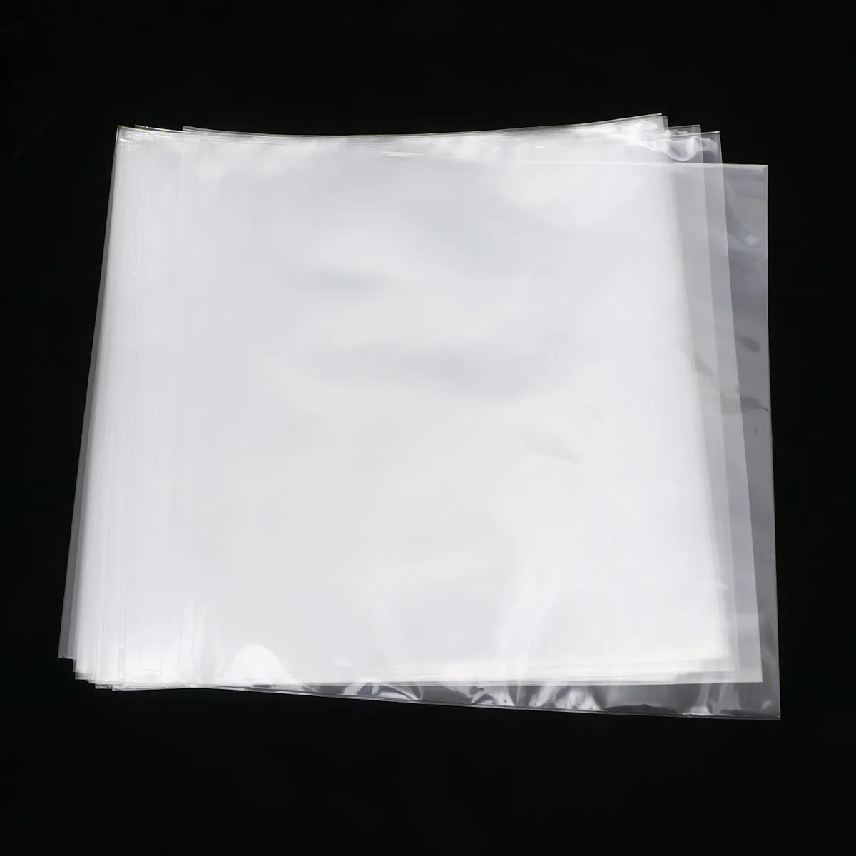 

50Pcs Record Sleeve Vinyl Protector 12 Inch Thickened Flat Bags Flap-Free Clear Plastic Cover Record Storage