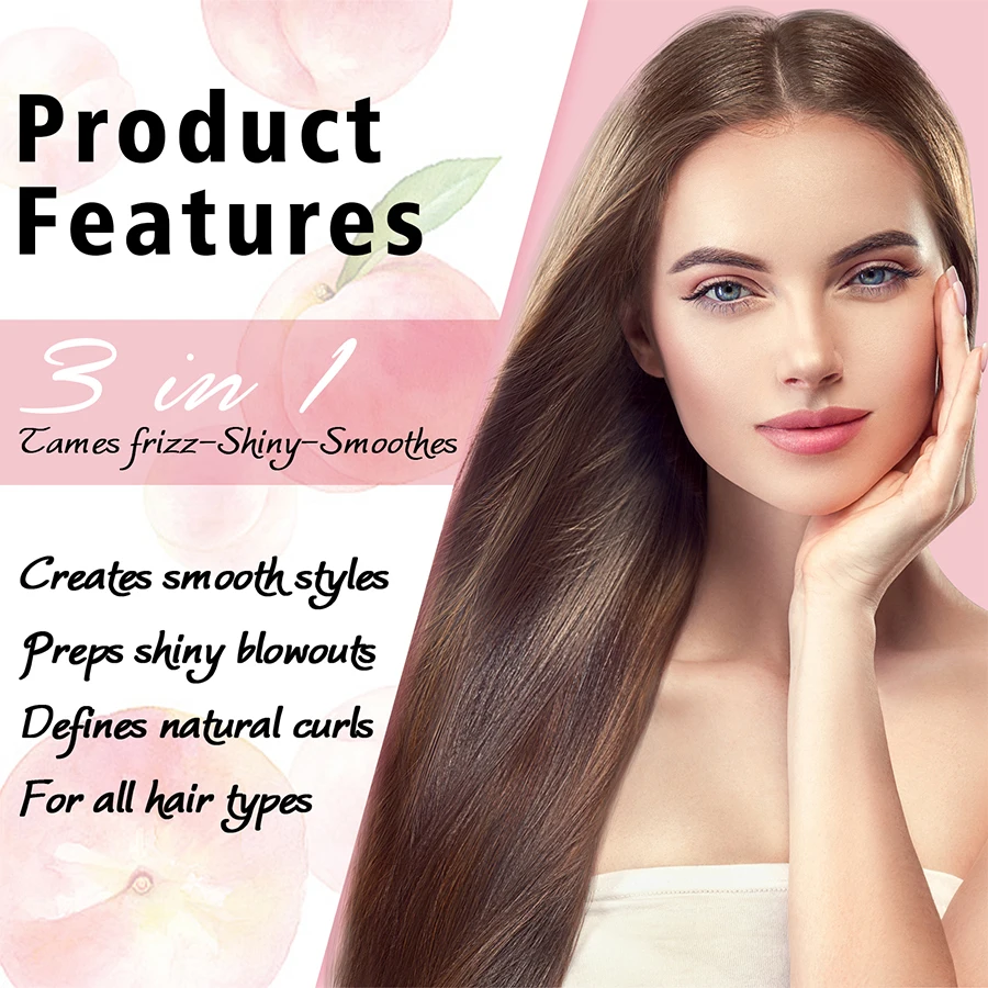 3-In-1 Styling Cream for Flyaways Add Shine Hair Smoothing Curl Define Cream Slick Back Hair and Control Frizz Tamer