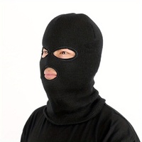 Winter Knitted Full Beanies Balaclava Hat Outdoors Men Women Sport Cycling Skiing Cap Black Warm Cold-proof Plush Knitted Masks