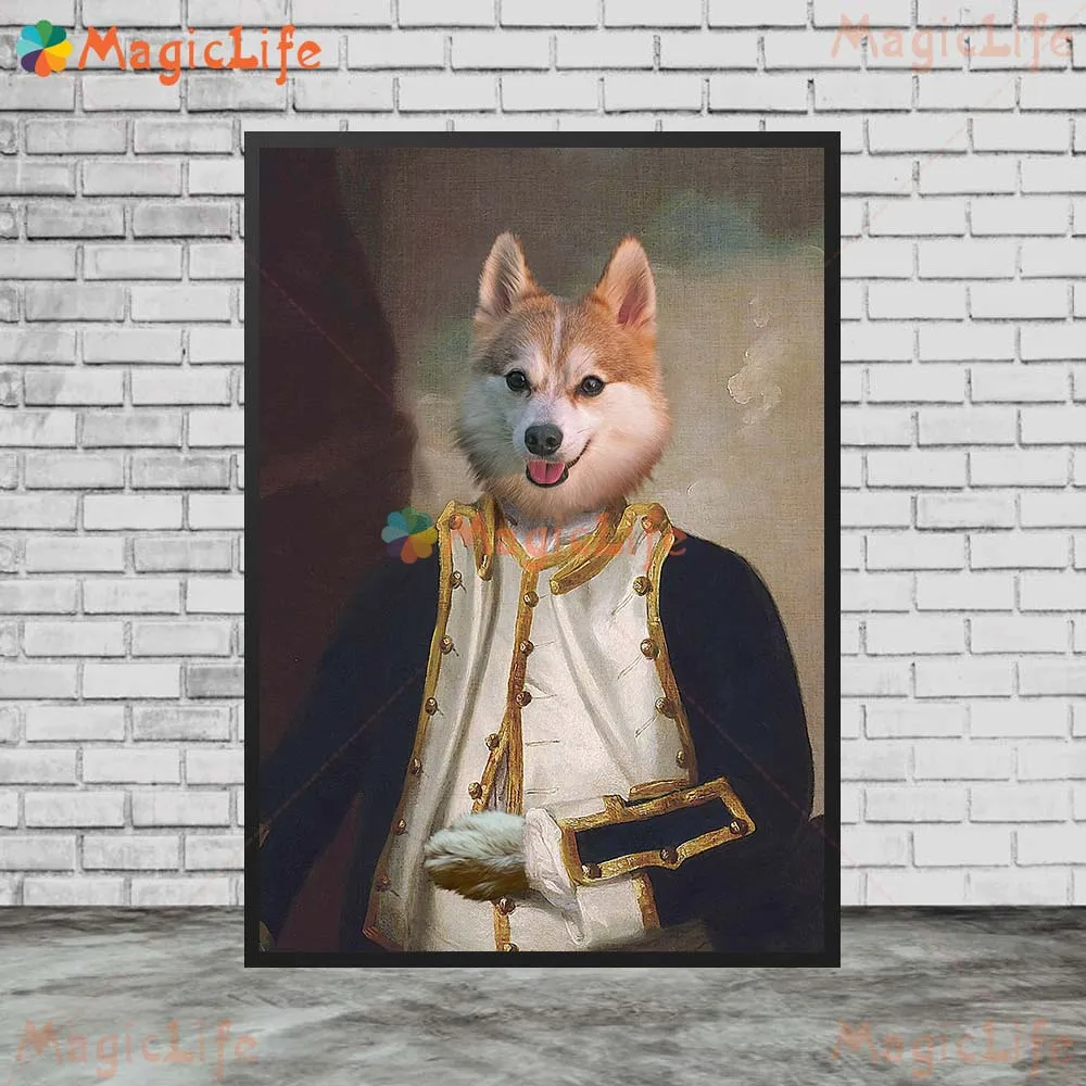 Renaissance General Vintage Knight Dog Wall Pictures For Living Room Nordic Poster Wall Art Canvas Painting Home Decor Unframed