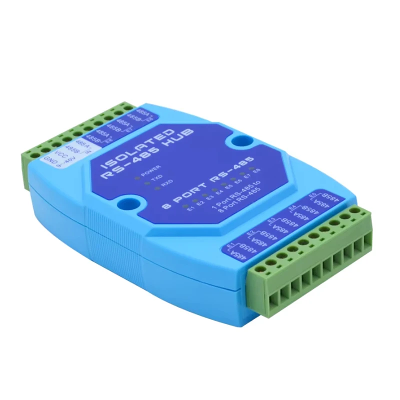 8CH RS485 Bus Splitter Hub 8 Port Distributor Industrial-Grade Photoelectric Isolation Repeater