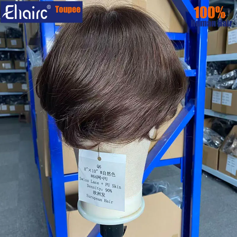 

100% европейские человеческие волосы (только для индивидуальных заказов) Мужской протез для волос Мужской парик Кружевной и дышащий парик из искусственной кожи для мужчин