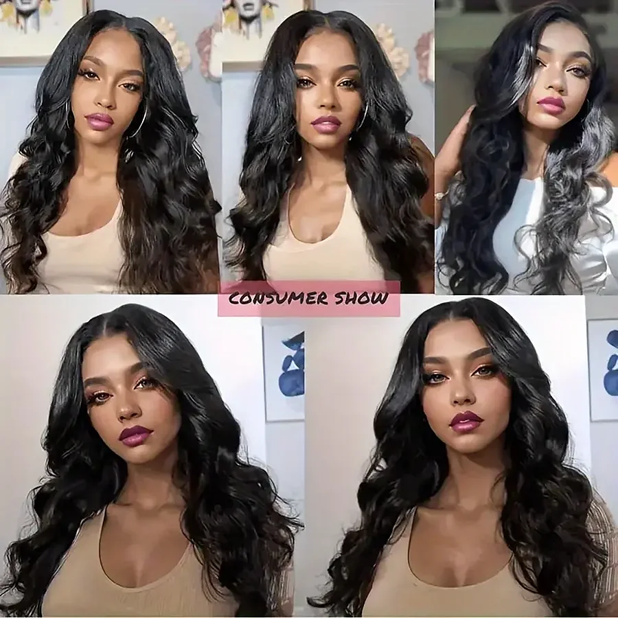 250% Density Body Wave Human Hair Wigs 13X4 Lace Front Human Hair Wig Pre Plucked Bleached Knots Wigs Human Hair image 6