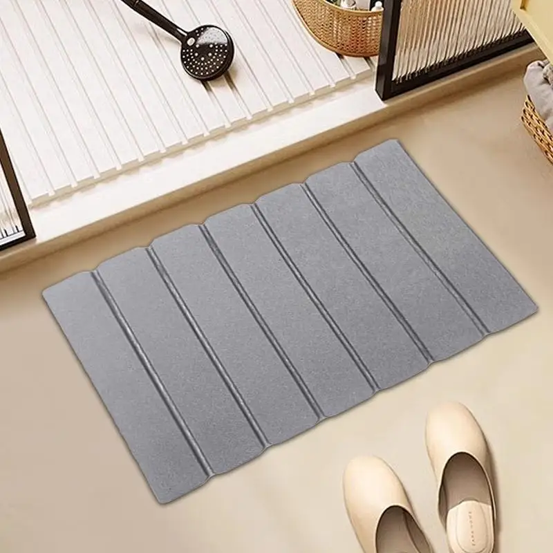 Non-Slip Bathroom Mat Diatomite Floor Mats Quick Absorbent House Entrance Mat Foldable Diatom Mud Bath Mat