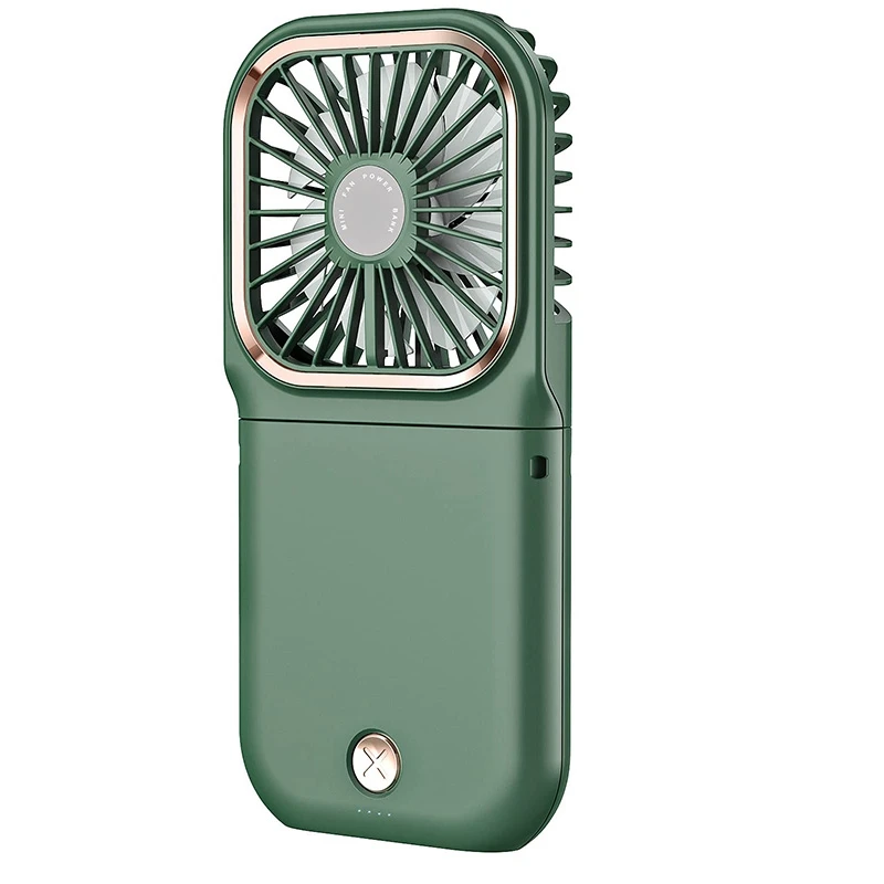 Portable Handheld Fan, 5 In 1 Foldable USB Rechargeable Mini Fan ,3000 Mah Power Bank 3 Speeds Hanging Neck Cooling Fan