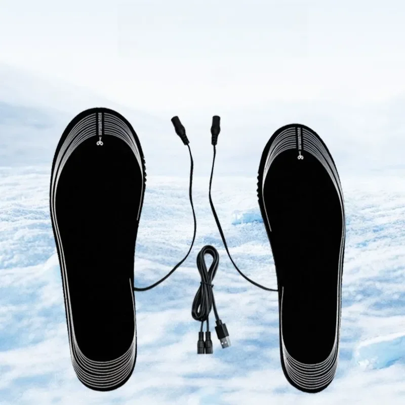 Trimmable Washable USB Rechargeable Heating Insoles Winter Electric Warm Foot Pad Thermal Foot Warmer Home Outdoor Supplies