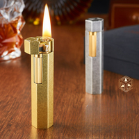 New Retro Sand Wheel Kerosene Lighter Fashion Hexagonal Machine Shape Men's Cigarette Lighter Gifts Wholesale
