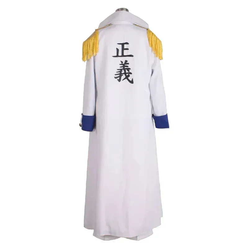 Anime One Cos Piece Kuzan Aokiji Cosplay Costume Kapu Role Play Shirt Vest Pants Tie Windbreaker Halloween Carnival Party Suits