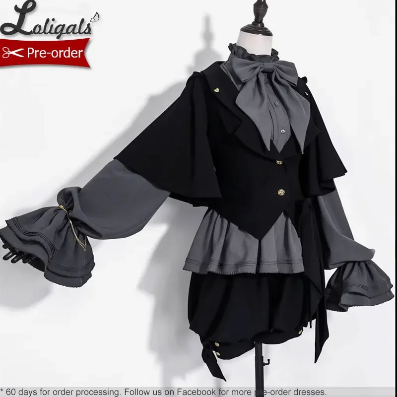 Ouji Lolita Gothic Hooded Rabbit Ear Cape / Short Pants / Long Sleeve Shirt by Princess Chronicles ~ Rabbit in Moonlight