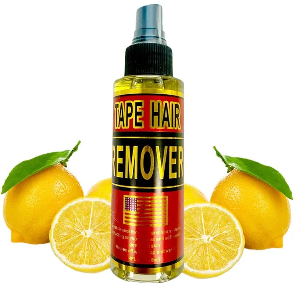 الدانتيل مزيل الصمغ رذاذ 4oz سريع المفعول السندات الإصدار رذاذ بقايا إزالة الحل ل الدانتيل الباروكات ملحقات أنظمة الشعر الشريط