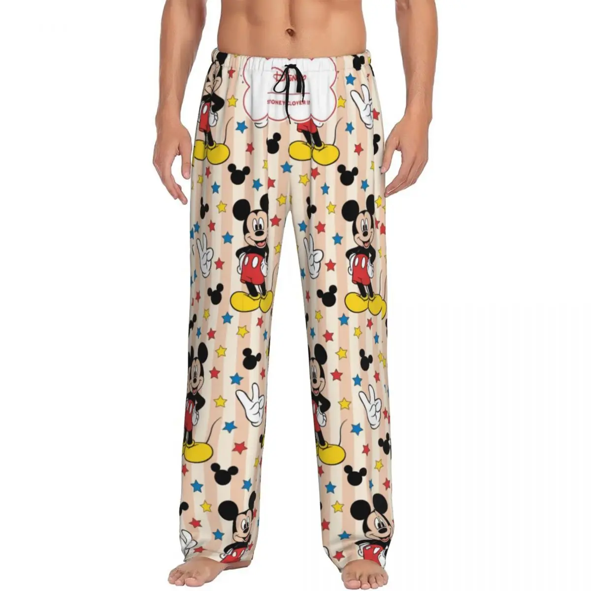 

Custom Print Men's Cartoon Animation Minnie Mickey Mouse Pajama Pants Sleepwear Sleep Lounge Bottoms with Pockets