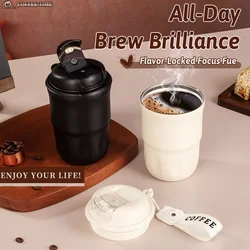 ThermoLock 400ml Stainless Steel Tumbler 6H Hot/12H Cold, 2-Way Sip Modes, Leakproof 316 Cup with TripleSeal, Minimalist Design