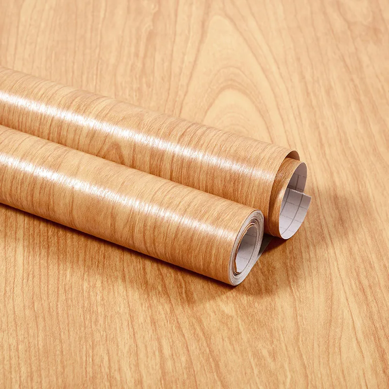 PVC Waterproof Self Adhesive Wallpaper Roll Furniture Cabinets Vinyl Decorative Film Wood Grain Stickers For Diy Home Decor image 3