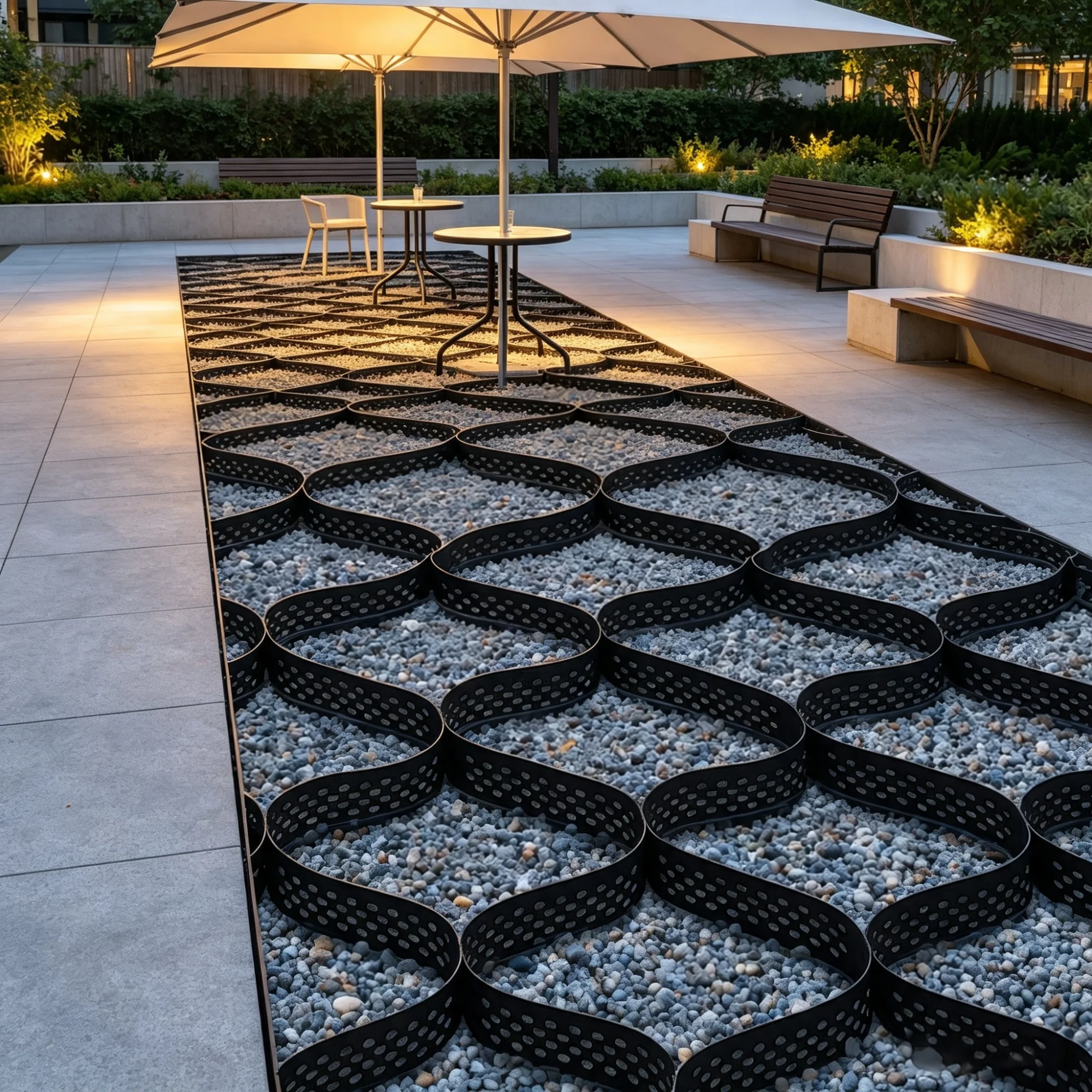 Gravel Grid Driveway Stabilization, Permeable Grass Ground Retainer 24.93 x 9.52 FT, 1880 LBS/Sq FT for Patio Walkway & RV Parking, 3