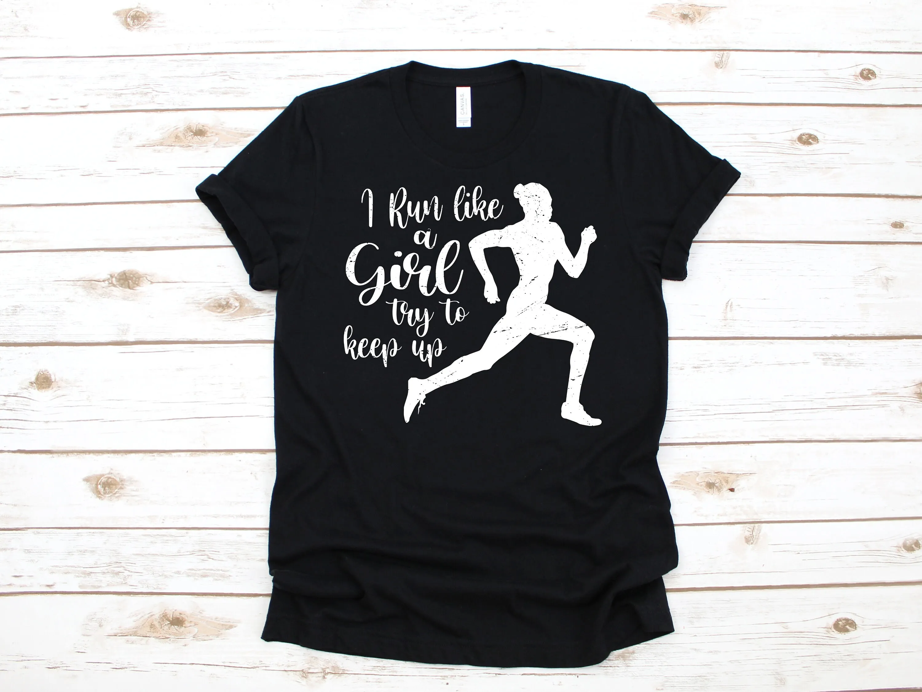 Run Like A Girl T Shirt Funny Runner Jogging Marathon SweaT Long Sleeve Kids Apparel