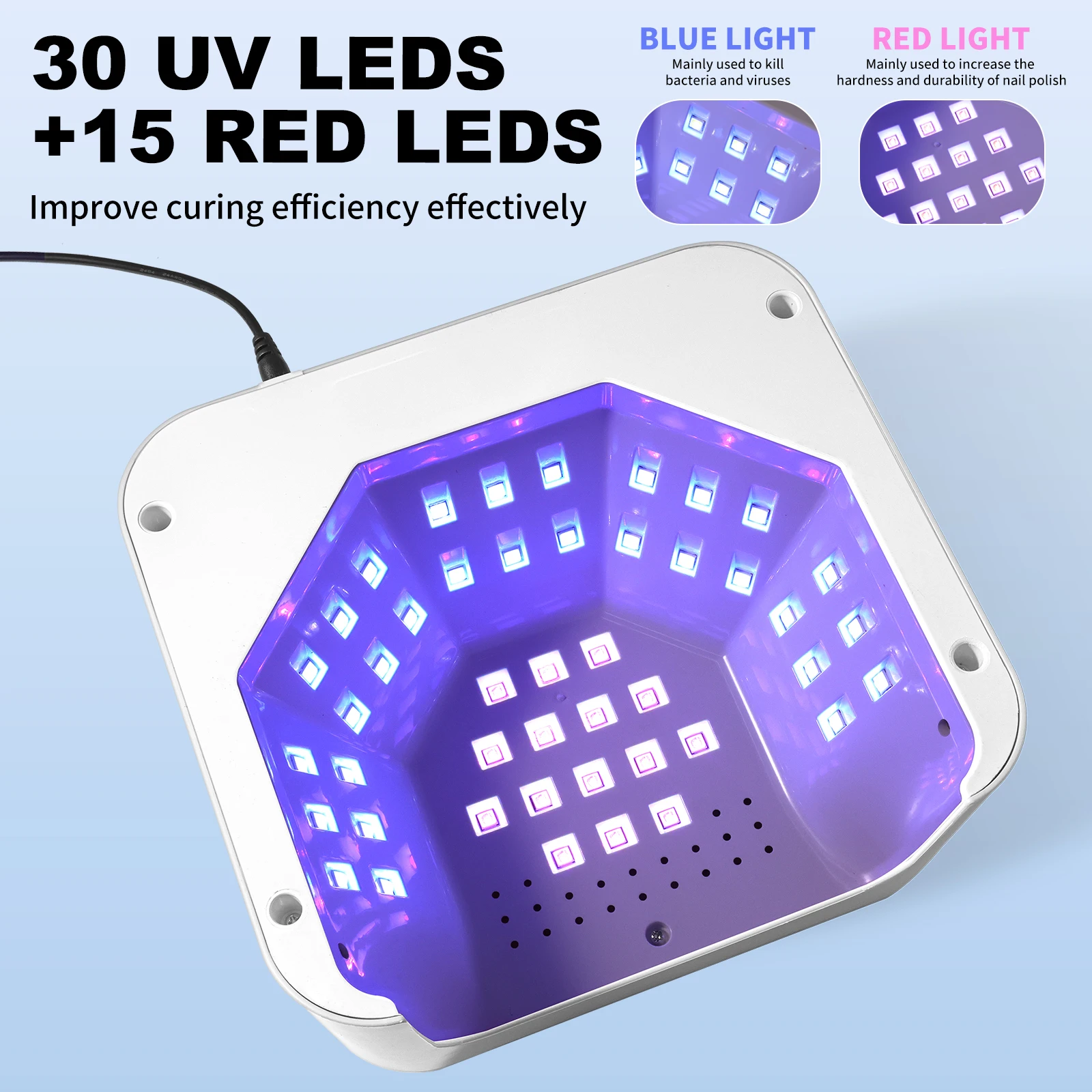 المهنية الأشعة فوق البنفسجية مسمار مصباح 45 LED مجفف طلاء الأظافر مع الموقت الاستشعار علاج سريع هلام طلاء الأظافر مصباح ليد لأدوات صالون الأظافر