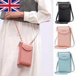 Women Pu Leather Mobile Phone Bag Crossbody Mini Purse Wallet Shoulder Pouch  Large Capacity Bags For Women Girls