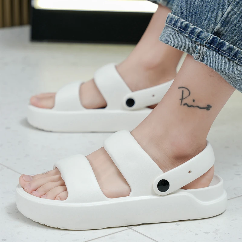 

A Pair of New Summer Simple and Durable Men's Sandals, Breathable Casual Business Beach Shoes, Thick-Soled, Non-Slip, Lightweight, Soft-Soled Shoes