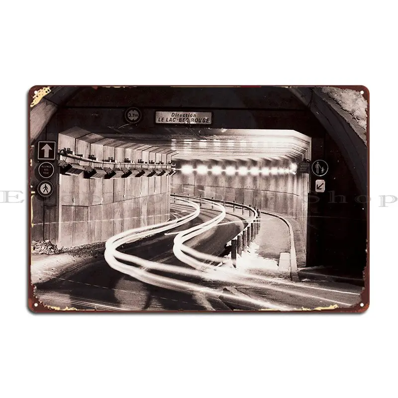 Tunnel Through Tignes Metal Sign Vintage Wall Mural Pub Design Pub Personalized Tin Sign Poster