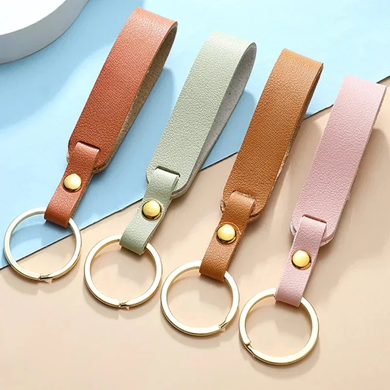 Cute PU Leather Keychain Pendant Bag Car Key Chain Holder Keyring Gift for Men and Women