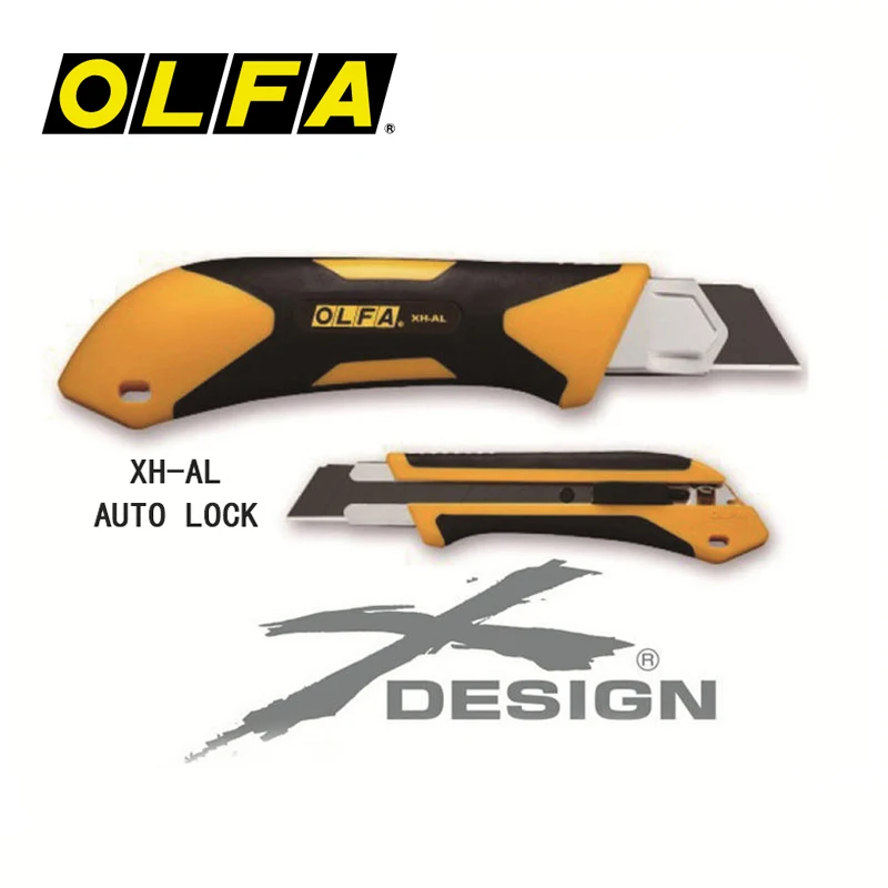 OLFA XH-AL Extra Heavy-Duty Cutter with Auto Lock 25mm Large Utility Knife Comfort Grip X-Series Wallpaper Craft Cutting Tools