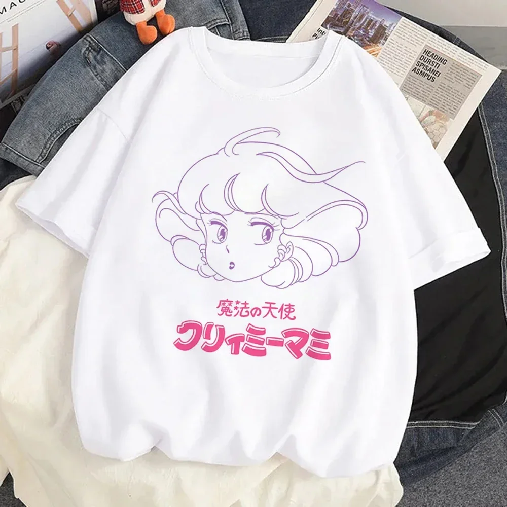 Japanese Creamy Mami T Shirt Women Kawaii Cartoon Grunge Tshirt Anime Y2k Streetwear Hip Hop Unisex Funny T-shirt Female