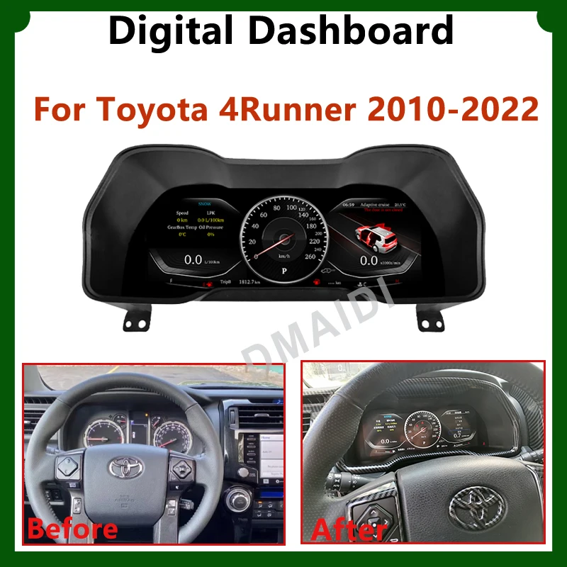 

12.3 Inch Car Digital Dashboard For Toyota 4Runner 2010-2022 LCD Instrument Linux System Modified And Upgraded Speedometer