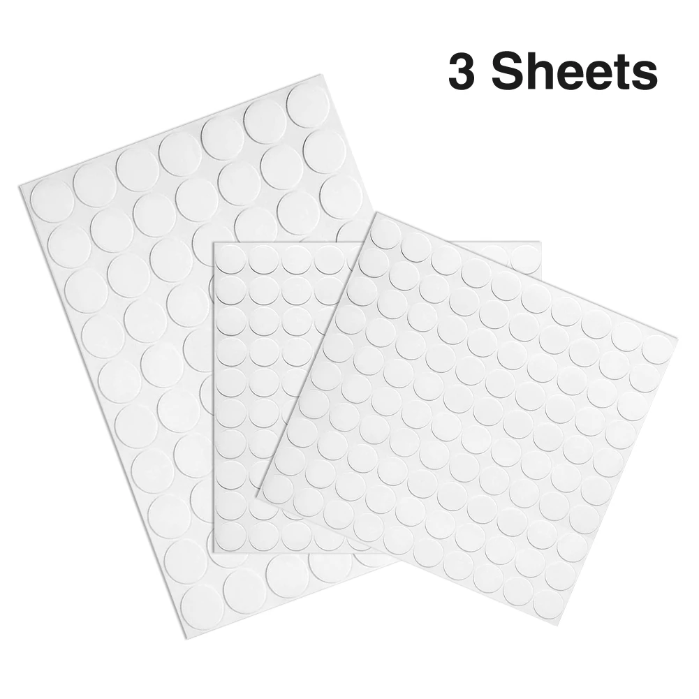 3sheets/270pcs Dot Sticker Set Waterproof Removable Transparent Putty Party Balloon Fixing Envelope Sealing Double Sided Wedding