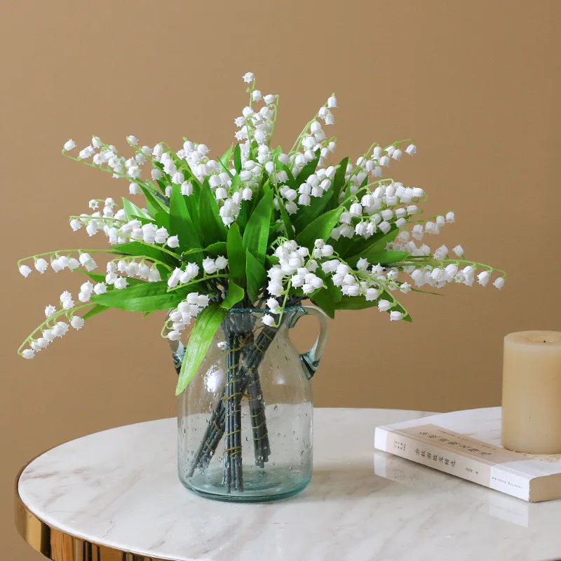 1/20pcs Artificial Flower Bellflower Simulated Lily Of The Valley Home Soft Decoration Wedding Valentine's Bouquet Green Plants