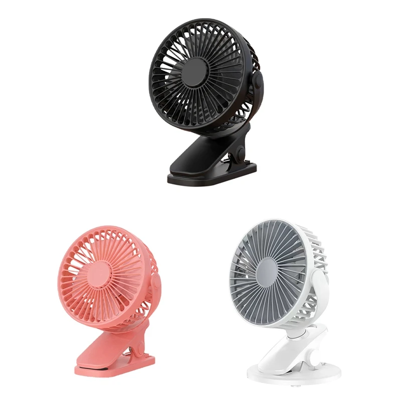 

1200Mah Summer Clip-On Fan Portable Automatic Oscillating Head Fan Rechargeable High Wind Power Fan Fit For Student Black